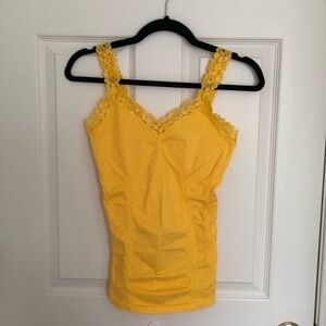 Active Basic Yellow Lace-Trim Camisole